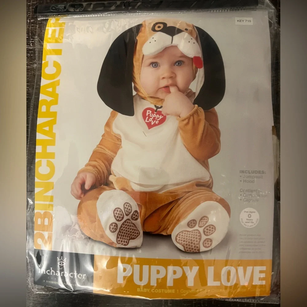 Puppy Love Brown and White Dog Costume for Kids Infants 12-18 months NEW!